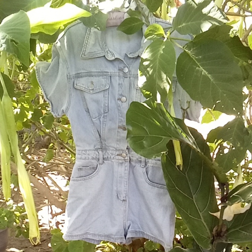 Light Blue Denim Romper